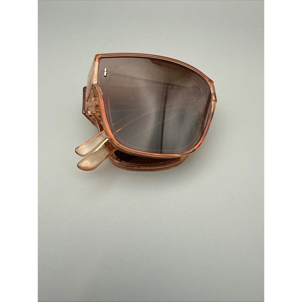 Square Oversize Sunglasses Orange Translucent Brown Lenses & Acrylic Frame Style